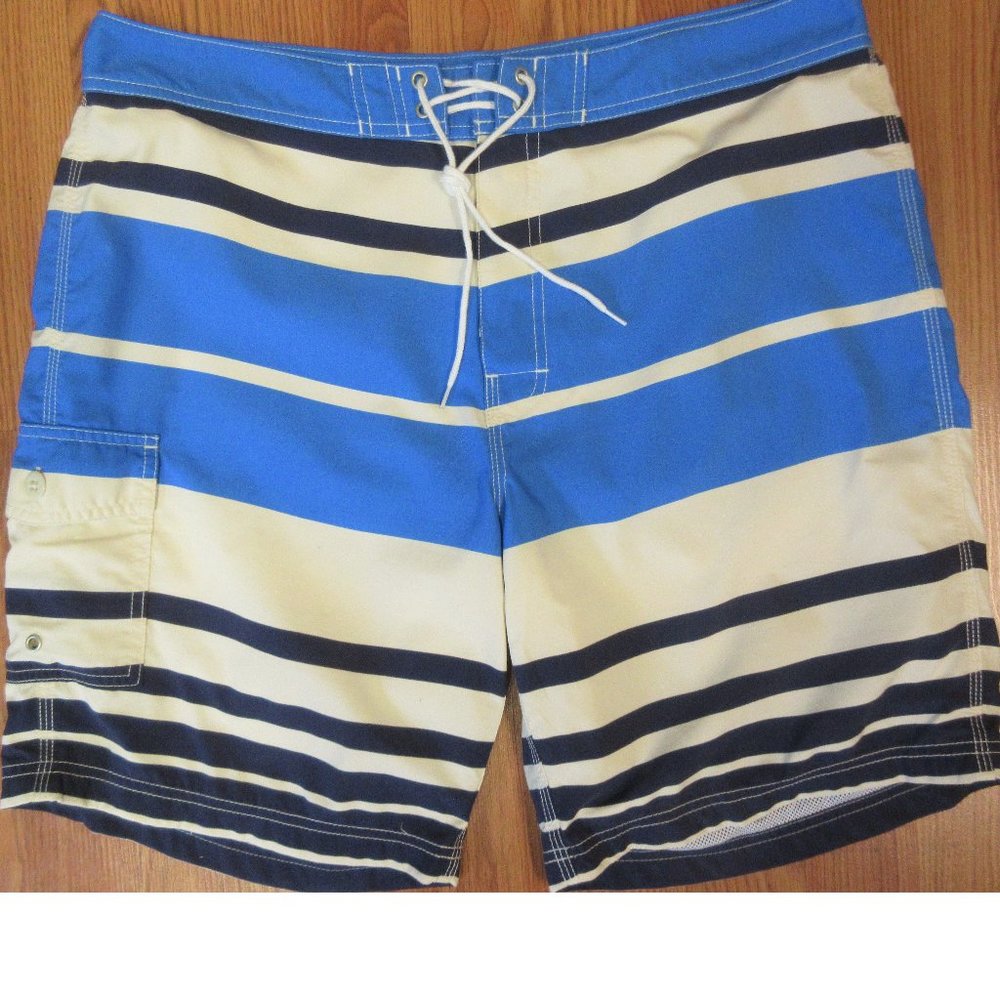 J.CREW SWIM SHORTS BLUE, CREAM & NAVY BLUE